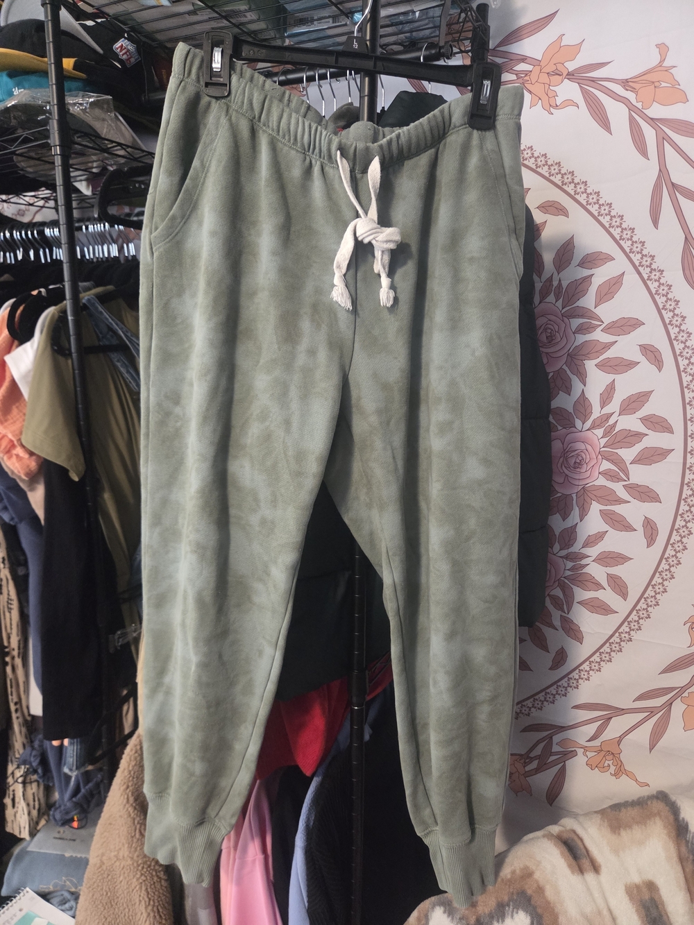 aerie Olive Green Tie-Waist Sweatpants